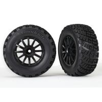 Tires & wheels, assembled, glued (black wheels, gravel patte