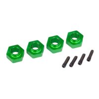 Radmitnehmer 12mm Hex, 6061-T6 Alu grün (4) + Schraub-Pin (4