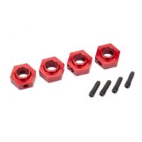 Radmitnehmer 12mm Hex, 6061-T6 Alu rot (4) + Schraub-Pin (4)