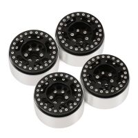 INJORA 4PCS 1.9" CNC Aluminum Beadlock Wheel Rims for 1/10 RC Crawler Car Black