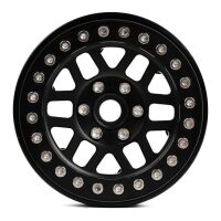 INJORA 4PCS 2.0" 12-spoke Metal Beadlock Wheel Rims Fit 1.9" RC Crawler Tires Black