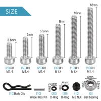 INJORA White Box with M1.4 Screws M2 Nuts Bearings O-rings Screw Kit for Axial SCX24