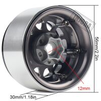 INJORA 4PCS 1.9" Aluminum Alloy Beadlock Wheel Rims for 1/10 RC Crawler - YQW-01BG