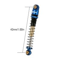 INJORA 43mm Aluminum Threaded Double Barrel Shocks Dampers for Axial SCX24 - 4pcs Blue