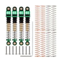 INJORA 43mm Aluminum Threaded Double Barrel Shocks Dampers for Axial SCX24 - 4pcs Green