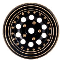 INJORA 1.0" 39g/Pcs Brass Beadlock Wheels Negative Offset 2.65mm For 1/24 1/18 RC Crawlers (W1008)Black