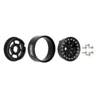 INJORA 1.0" Negative Offset 2.85mm Beadlock Aluminum Wheel for 1/24 RC Crawlers (4) (W1009) - YQW-1009BK