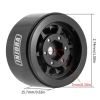 INJORA 1.0" Negative Offset 2.85mm Beadlock Aluminum Wheel for 1/24 RC Crawlers (4) (W1009) - YQW-1009BK