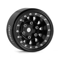 INJORA 1.0" Negative Offset 2.85mm Beadlock Aluminum Wheel for 1/24 RC Crawlers (4) (W1009) - YQW-1009BK