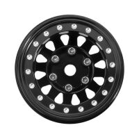 INJORA 1.0" Negative Offset 2.85mm Beadlock Aluminum Wheel for 1/24 RC Crawlers (4) (W1009) - YQW-1009BK