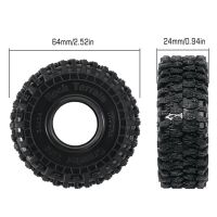 INJORA 1.0" 64*24mm S5 Super Soft Sticky Rock Crawling Tires for 1/18 1/24 RC Crawlers (4) (T1011)