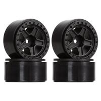 INJORA 1.0" 5-Spokes Plastic Beadlock Wheel Rims for 1/24 RC Crawlers (4) (W2407) - Black