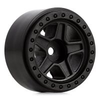 INJORA 1.0" 5-Spokes Plastic Beadlock Wheel Rims for 1/24 RC Crawlers (4) (W2407) - Black