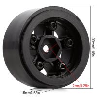 INJORA 1.0" 5-Spokes Plastic Beadlock Wheel Rims for 1/24 RC Crawlers (4) (W2407) - Black