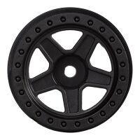 INJORA 1.0" 5-Spokes Plastic Beadlock Wheel Rims for 1/24 RC Crawlers (4) (W2407) - Black