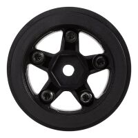 INJORA 1.0" 5-Spokes Plastic Beadlock Wheel Rims for 1/24 RC Crawlers (4) (W2407) - Black