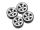 INJORA 1.0" 5-Spokes Plastic Beadlock Wheel Rims for 1/24 RC Crawlers (4) (W2407) - Silver