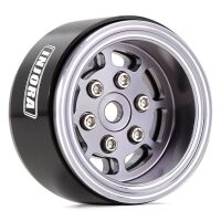 INJORA 1.0" 8-Spoke CNC Aluminum Beadlock Wheel Rim for 1/24 RC Crawlers (4) (W1007) - Grey