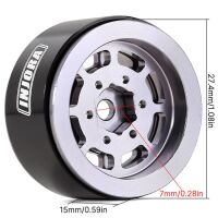 INJORA 1.0" 8-Spoke CNC Aluminum Beadlock Wheel Rim for 1/24 RC Crawlers (4) (W1007) - Grey