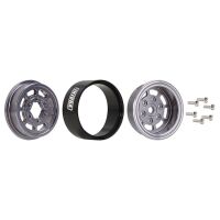 INJORA 1.0" 8-Spoke CNC Aluminum Beadlock Wheel Rim for 1/24 RC Crawlers (4) (W1007) - Grey
