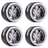 INJORA 1.0 6-Spoke CNC Aluminum Beadlock Wheel Rim for 1/24 RC Crawlers (4) (W1006) - Grey