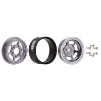 INJORA 1.0 6-Spoke CNC Aluminum Beadlock Wheel Rim for 1/24 RC Crawlers (4) (W1006) - Grey