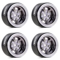 INJORA 1.0" 6-Spoke CNC Aluminum Beadlock Wheel Rim for 1/24 RC Crawlers (4) (W1006) - Grey