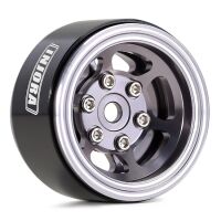 INJORA 1.0" 6-Spoke CNC Aluminum Beadlock Wheel Rim for 1/24 RC Crawlers (4) (W1006) - Grey