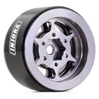 INJORA 1.0" 6-Spoke CNC Aluminum Beadlock Wheel Rim for 1/24 RC Crawlers (4) (W1006) - Grey