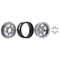 INJORA 1.0" 6-Spoke CNC Aluminum Beadlock Wheel Rim for 1/24 RC Crawlers (4) (W1006) - Grey