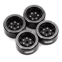 INJORA 1.0" 6-Spoke CNC Aluminum Beadlock Wheel Rim for 1/24 RC Crawlers (4) (W1006) - Black