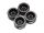INJORA 1.0" 6-Spoke CNC Aluminum Beadlock Wheel Rim for 1/24 RC Crawlers (4) (W1006) - Black