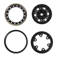 INJORA 1.0" 47g/pcs Black Brass Beadlock Wheel Deep Dish Negative Offset 3.15mm for 1/24 RC Crawlers (4) (W1005)