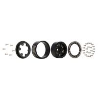 INJORA 1.0" 47g/pcs Black Brass Beadlock Wheel Deep Dish Negative Offset 3.15mm for 1/24 RC Crawlers (4) (W1005)