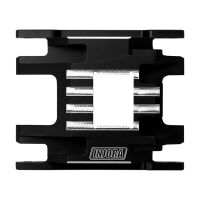 INJORA 16g CNC Aluminium Skid Plate Transmission Mount for 1/18 TRX4M (4M-07) - Black with silver edge