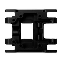 INJORA 16g CNC Aluminium Skid Plate Transmission Mount for 1/18 TRX4M (4M-07) - Black with silver edge