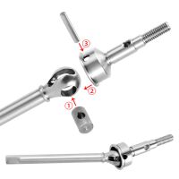 INJORA +2mm Thread Extended Stainless Steel Front Rear Axle Shafts for 1/18 TRX4M (4M-09) - Front & Rear