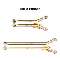 INJORA 8PCS 43g Heavy Brass High Clearance Chassis 4 Links Set for Axial SCX24 Jeep Gladiator