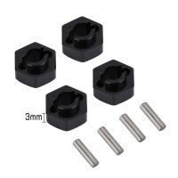 INJORA 7mm Aluminum Wheel Hex Hub Extenders for Axial SCX24 Black