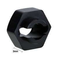 INJORA 7mm Aluminum Wheel Hex Hub Extenders for Axial SCX24 Black