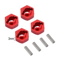 INJORA 7mm Aluminum Wheel Hex Hub Extenders for Axial SCX24 Red