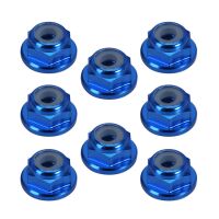 INJORA 8PCS M2 Wheel Lock Nuts Flange Nuts for SCX24 DEEP BLUE