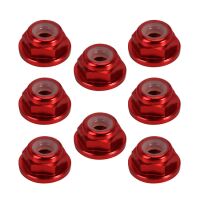 INJORA 8PCS M2 Wheel Lock Nuts Flange Nuts for SCX24 DEEP RED