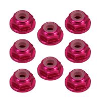 INJORA 8PCS M2 Wheel Lock Nuts Flange Nuts for SCX24 LIGHT RED