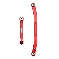 INJORA CNC Aluminum Steering Links for Axial SCX24 Red