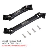 INJORA Steel Front Rear Center Drive Shafts for Axial SCX24 Chevrolet Jeep Wrangler Bronco Black