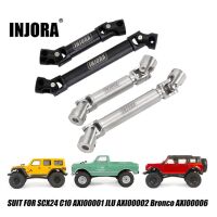 INJORA Steel Front Rear Center Drive Shafts for Axial SCX24 Chevrolet Jeep Wrangler Bronco Black