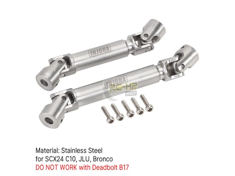 Injora Axial SCX30 Stainless Steel Rear Axle Shafts (2) main image 0