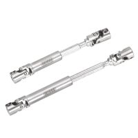 INJORA Steel Front Rear Center Drive Shafts for Axial SCX24 Chevrolet Jeep Wrangler Bronco Silver