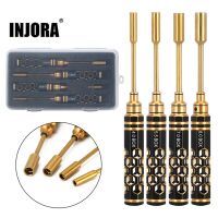 INJORA 4PCS 4.0 5.5 7.0 8.0mm Hex Socket Nut Driver Wrench Tool for RC Model